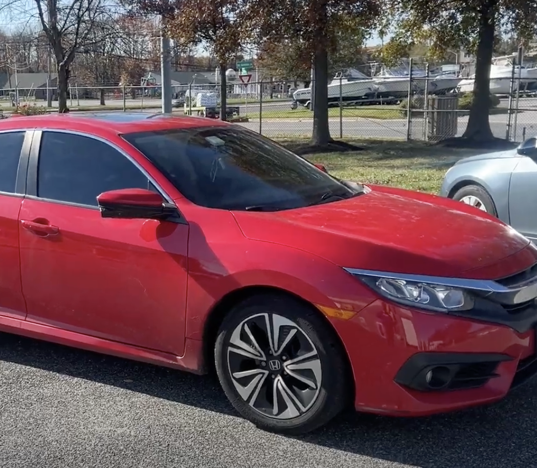 Red Car Window Tinted